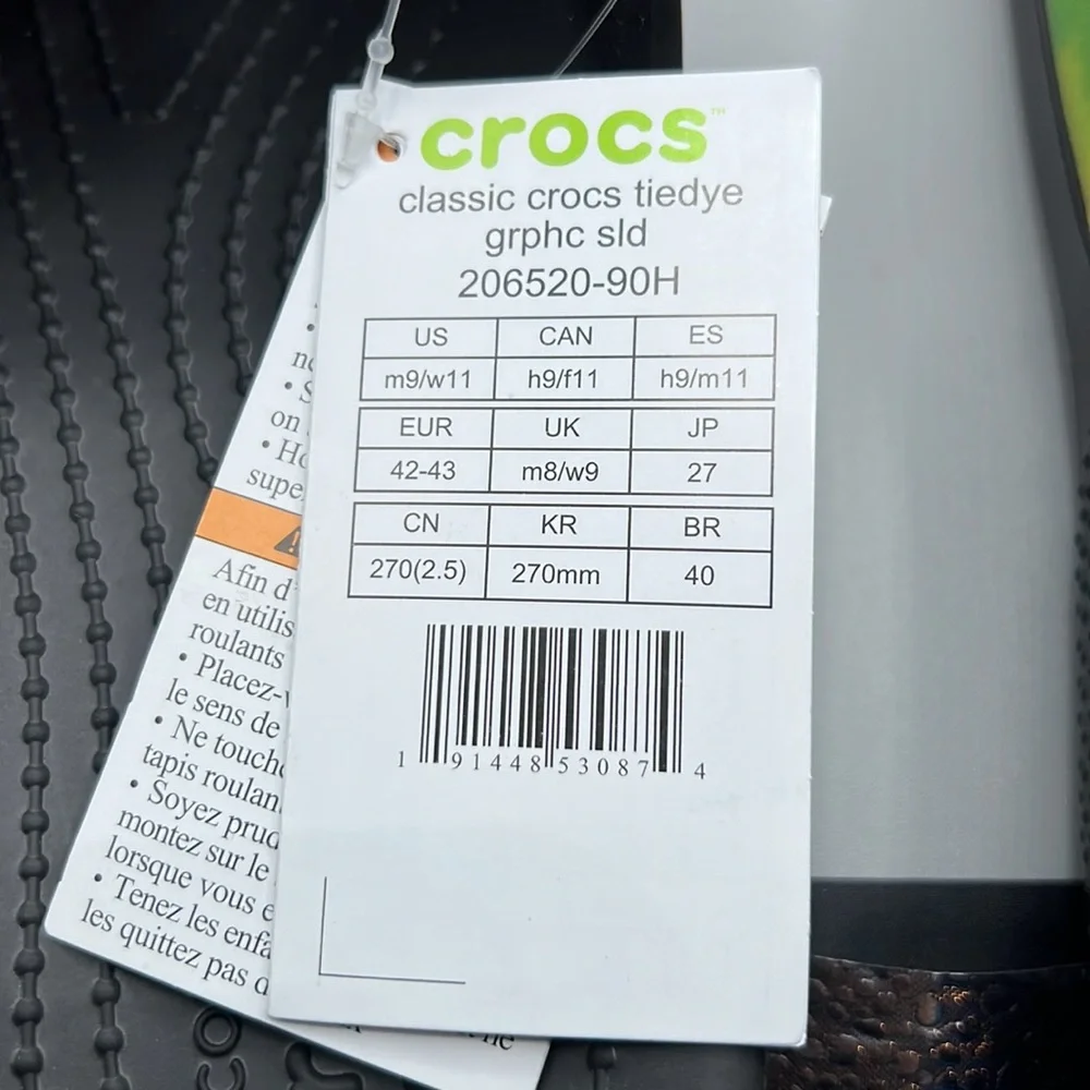 Crocs Unisex Graphic Classic Slide Sandals, Multi, 11 US Women‎ 9 US Men